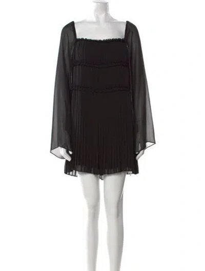 Pre-owned Alexis Square Neckline Mini Dress In Black