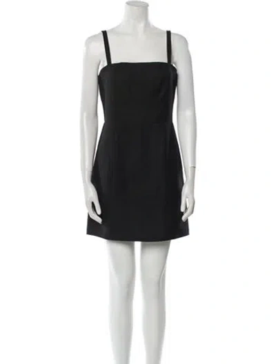 Pre-owned Alexis Square Neckline Mini Dress In Black