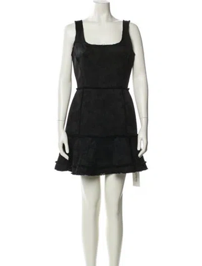 Pre-owned Alexis Square Neckline Mini Dress In Black