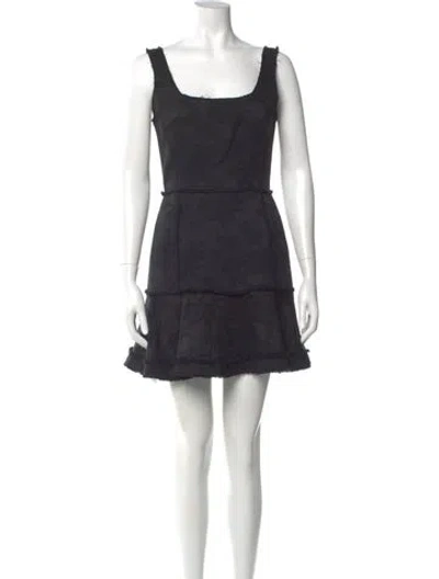 Pre-owned Alexis Square Neckline Mini Dress In Black