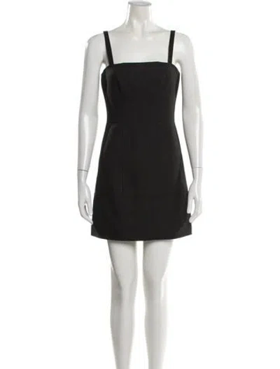 Pre-owned Alexis Square Neckline Mini Dress In Black