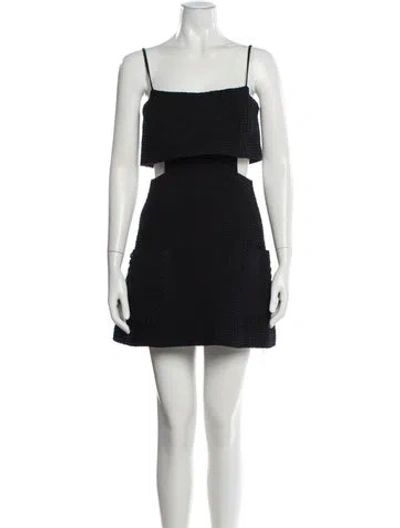 Pre-owned Alexis Square Neckline Mini Dress In Black