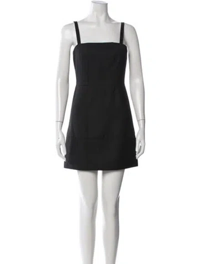 Pre-owned Alexis Square Neckline Mini Dress In Black