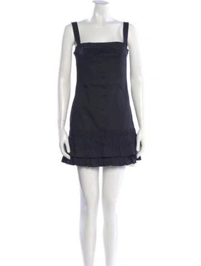 Pre-owned Alexis Square Neckline Mini Dress In Blue