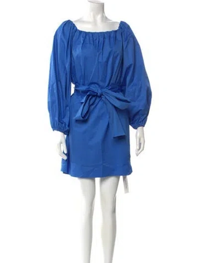 Pre-owned Alexis Square Neckline Mini Dress In Blue