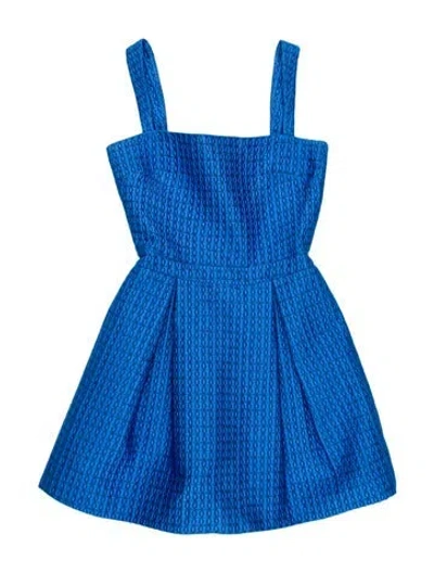 Pre-owned Alexis Square Neckline Mini Dress In Blue