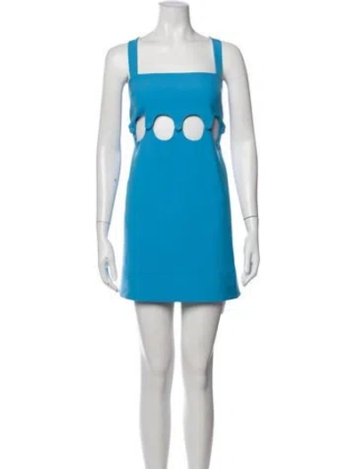 Pre-owned Alexis Square Neckline Mini Dress In Blue