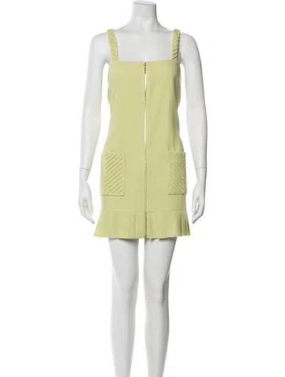 Pre-owned Alexis Square Neckline Mini Dress In Green