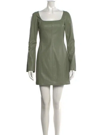 Pre-owned Alexis Square Neckline Mini Dress In Green