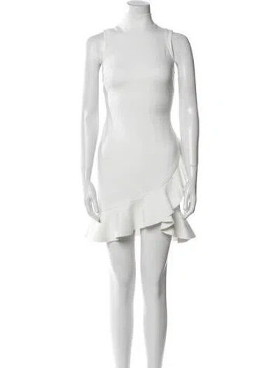Pre-owned Alexis Square Neckline Mini Dress In Neutral