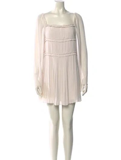 Pre-owned Alexis Square Neckline Mini Dress In Neutral