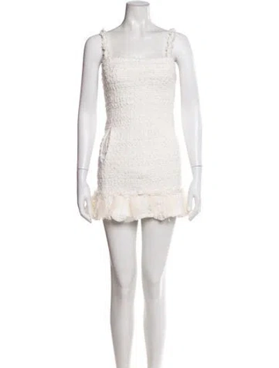 Pre-owned Alexis Square Neckline Mini Dress In Neutral