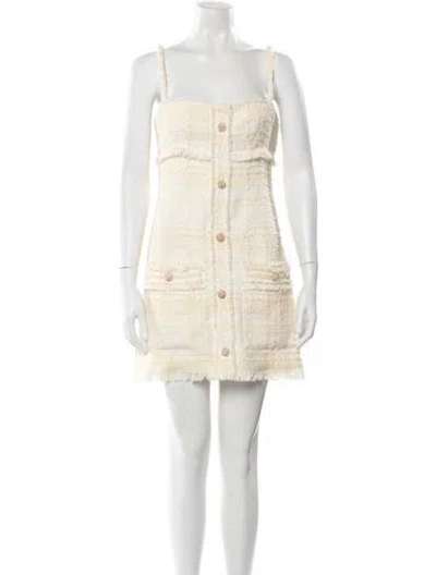 Pre-owned Alexis Square Neckline Mini Dress In Neutral