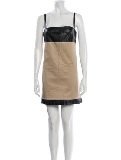 Pre-owned Alexis Square Neckline Mini Dress In Neutral