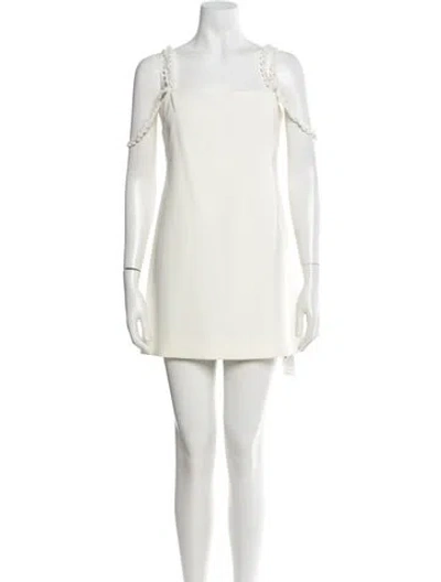 Pre-owned Alexis Square Neckline Mini Dress In Neutral