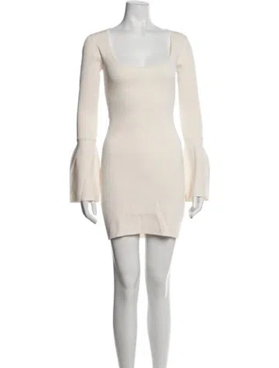 Pre-owned Alexis Square Neckline Mini Dress In Neutrals
