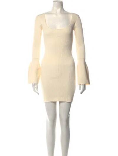 Pre-owned Alexis Square Neckline Mini Dress In Neutrals