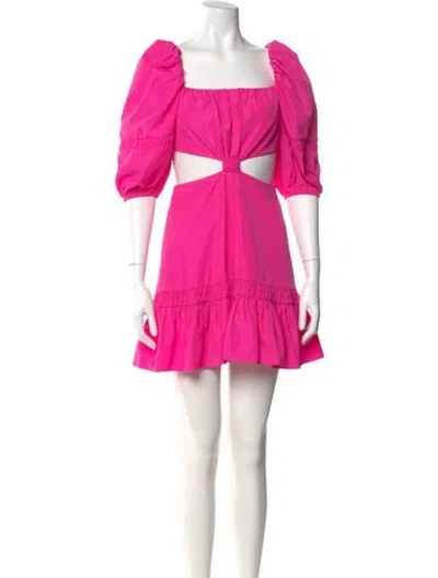 Pre-owned Alexis Square Neckline Mini Dress In Pink