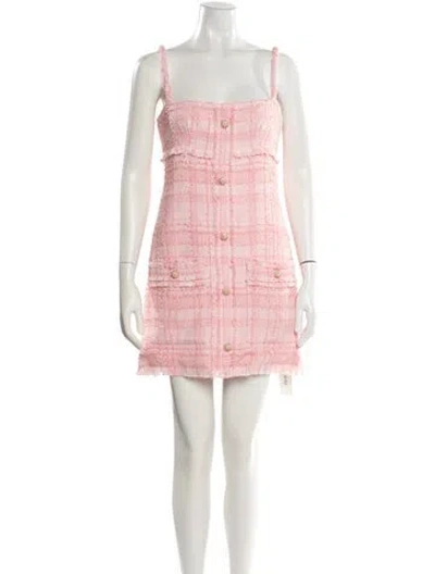 Pre-owned Alexis Square Neckline Mini Dress In Pink