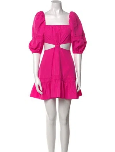 Pre-owned Alexis Square Neckline Mini Dress In Pink