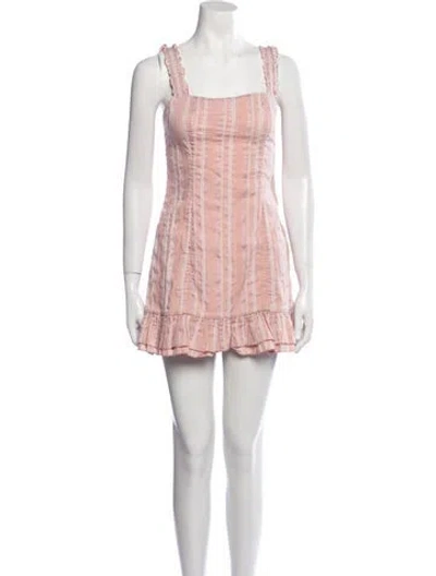 Pre-owned Alexis Square Neckline Mini Dress In Pink