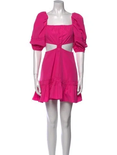 Pre-owned Alexis Square Neckline Mini Dress In Pink