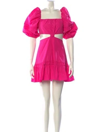 Pre-owned Alexis Square Neckline Mini Dress In Pink