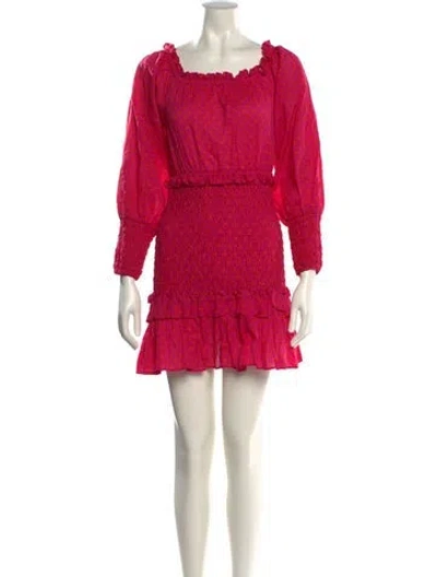 Pre-owned Alexis Square Neckline Mini Dress In Pink