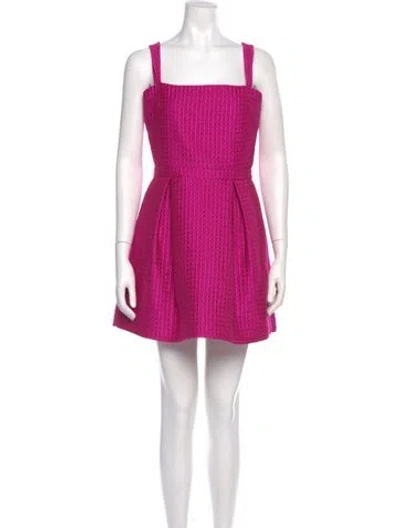 Pre-owned Alexis Square Neckline Mini Dress In Pink