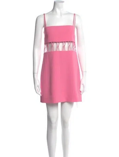Pre-owned Alexis Square Neckline Mini Dress In Pink