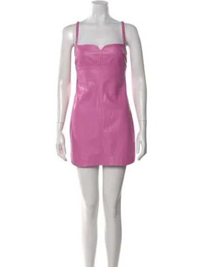 Pre-owned Alexis Square Neckline Mini Dress In Pink