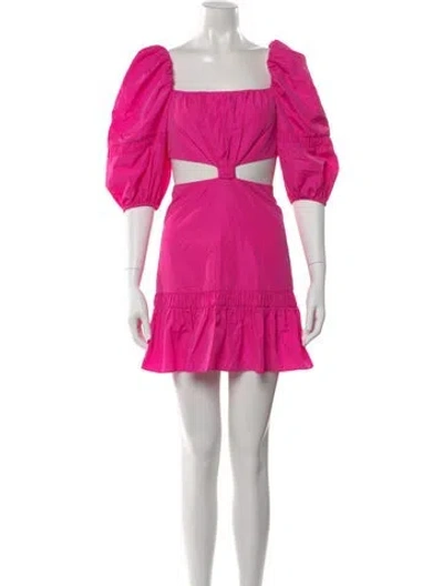 Pre-owned Alexis Square Neckline Mini Dress In Pink
