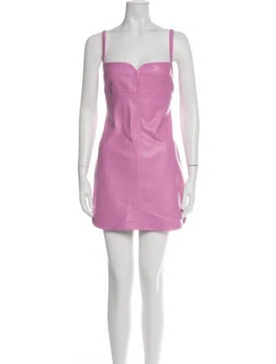 Pre-owned Alexis Square Neckline Mini Dress In Pink