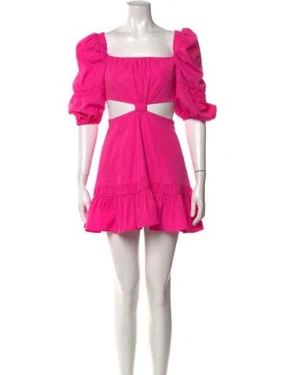 Pre-owned Alexis Square Neckline Mini Dress In Pink