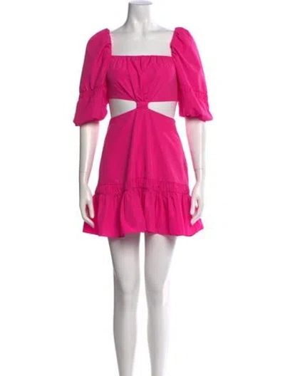 Pre-owned Alexis Square Neckline Mini Dress In Pink