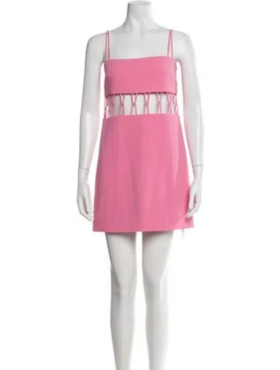 Pre-owned Alexis Square Neckline Mini Dress In Pink