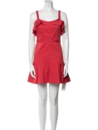 Pre-owned Alexis Square Neckline Mini Dress In Red