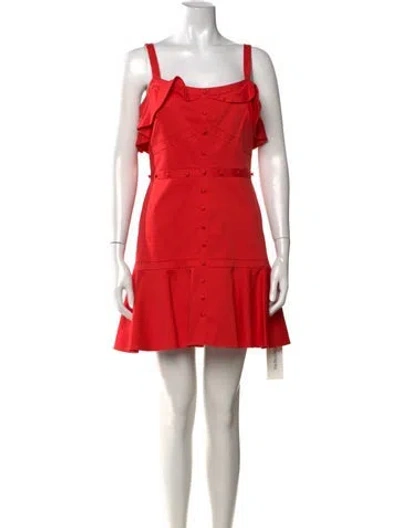 Pre-owned Alexis Square Neckline Mini Dress In Red