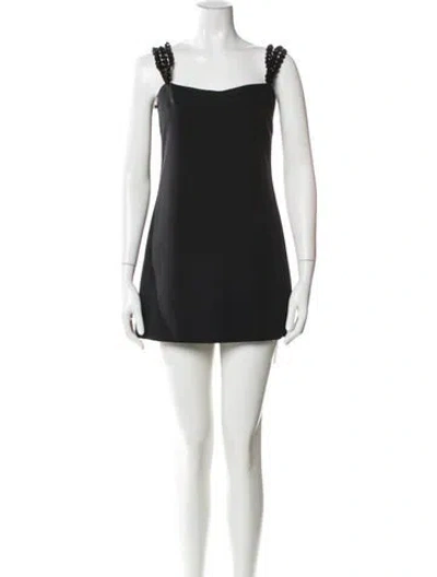 Pre-owned Alexis Square Neckline Mini Dress W/ Tags In Black