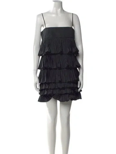 Pre-owned Alexis Square Neckline Mini Dress W/ Tags In Black