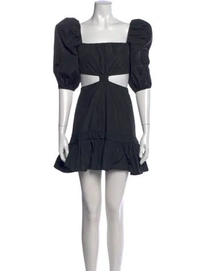 Pre-owned Alexis Square Neckline Mini Dress W/ Tags In Black