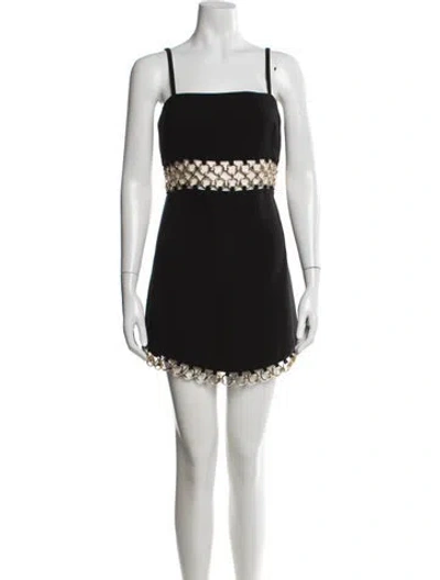 Pre-owned Alexis Square Neckline Mini Dress W/ Tags In Black