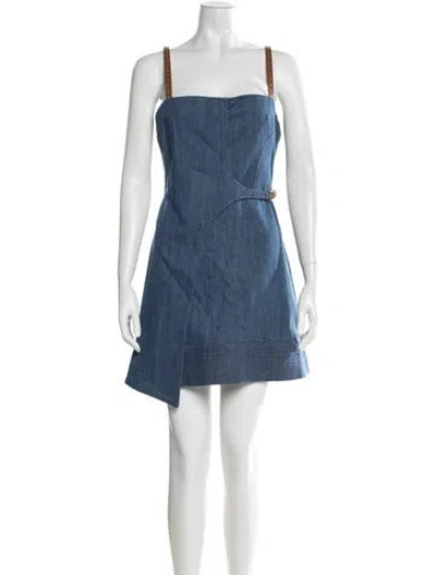 Pre-owned Alexis Square Neckline Mini Dress W/ Tags In Blue