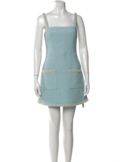Pre-owned Alexis Square Neckline Mini Dress W/ Tags In Blue