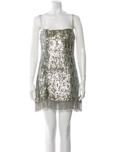 Pre-owned Alexis Square Neckline Mini Dress W/ Tags In Green