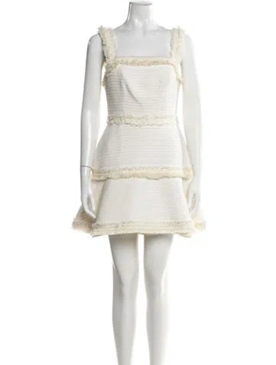 Pre-owned Alexis Square Neckline Mini Dress W/ Tags In Neutral