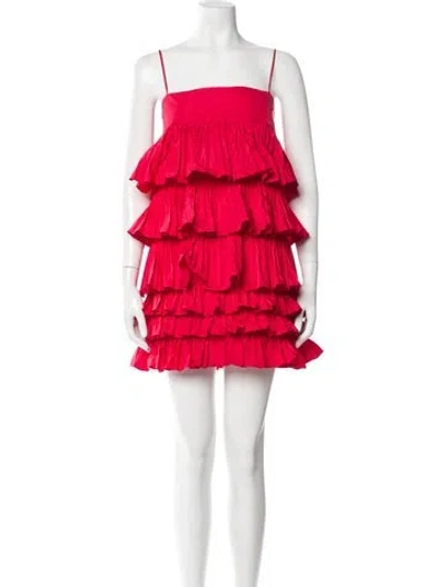 Pre-owned Alexis Square Neckline Mini Dress W/ Tags In Red