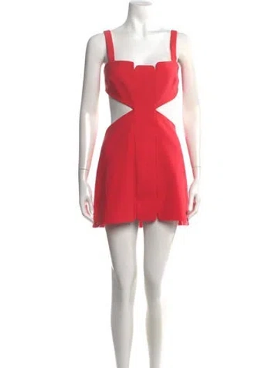 Pre-owned Alexis Square Neckline Mini Dress W/ Tags In Red
