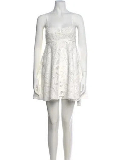 Pre-owned Alexis Square Neckline Mini Dress W/ Tags In White