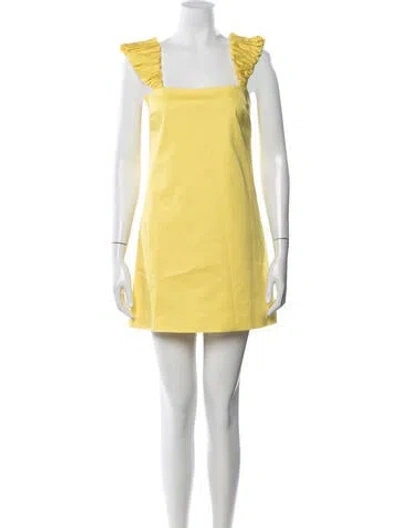 Pre-owned Alexis Square Neckline Mini Dress W/ Tags In Yellow